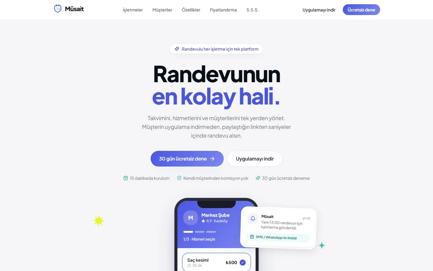musait.co ana sayfası